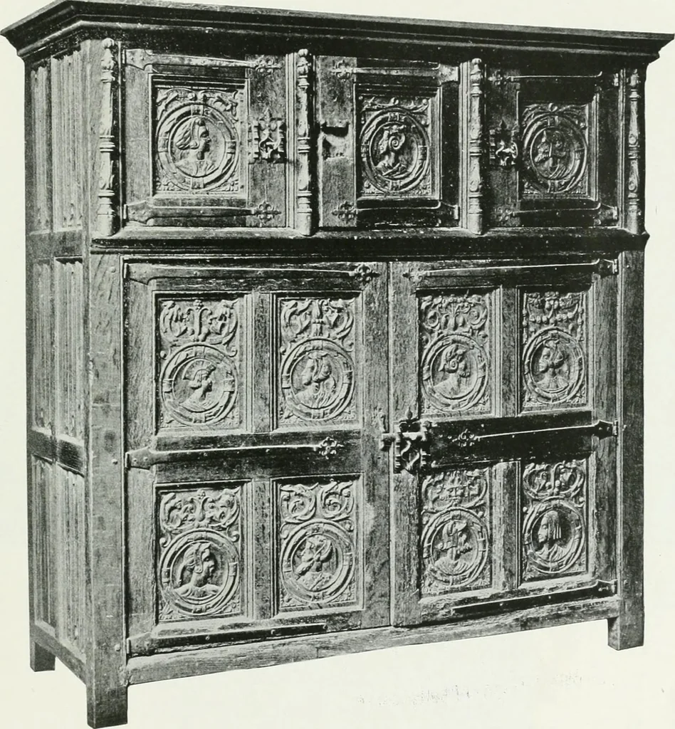 An illustration from A history of oak furniture, 1920, leaf 98
