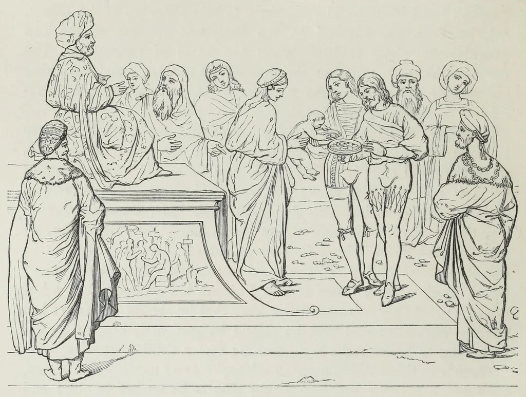 An illustration from The history of Our Lord as exemplified in works of art: with that of His types; St. John the Baptist; and other persons of the Old and New Testament, 1864, leaf 206