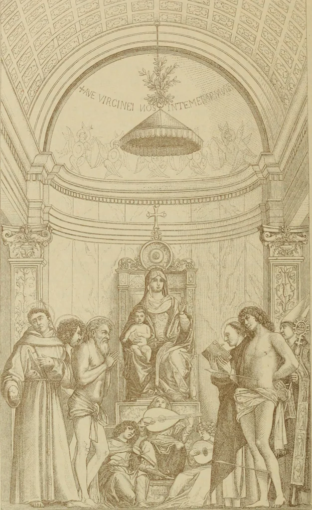 An illustration from A history of painting in north Italy; Venice, Padua, Vicenza, Verona, Ferrara, Millan, Friuli, Brescia, from the fourteenth to the sixteenth century, 1871, leaf 197