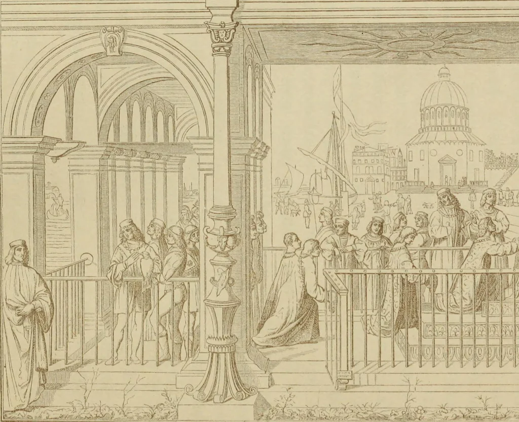 An illustration from A history of painting in north Italy; Venice, Padua, Vicenza, Verona, Ferrara, Millan, Friuli, Brescia, from the fourteenth to the sixteenth century, 1871, leaf 239