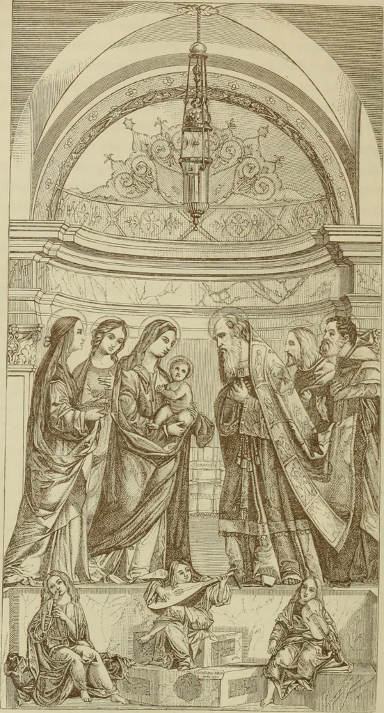 An illustration from A history of painting in north Italy; Venice, Padua, Vicenza, Verona, Ferrara, Millan, Friuli, Brescia, from the fourteenth to the sixteenth century, 1871, leaf 247