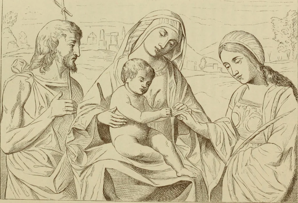 An illustration from A history of painting in north Italy; Venice, Padua, Vicenza, Verona, Ferrara, Millan, Friuli, Brescia, from the fourteenth to the sixteenth century, 1871, leaf 323