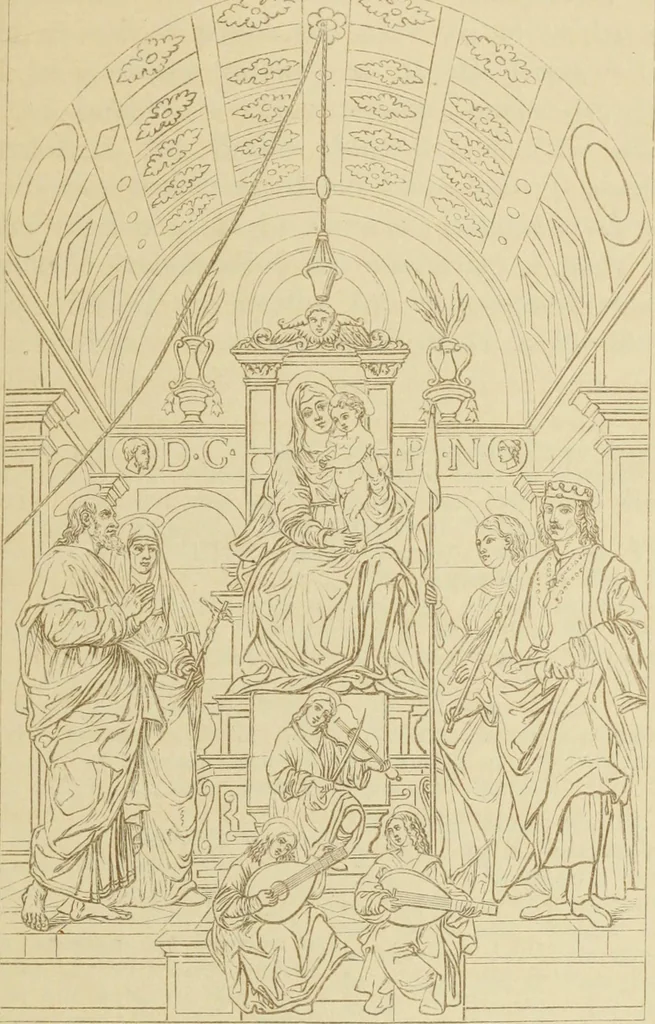 An illustration from A history of painting in north Italy; Venice, Padua, Vicenza, Verona, Ferrara, Millan, Friuli, Brescia, from the fourteenth to the sixteenth century, 1871, leaf 494