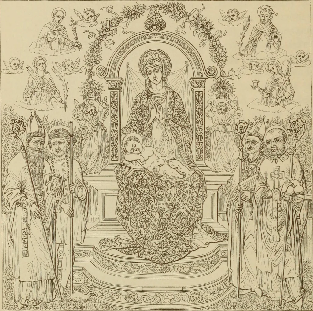 An illustration from A history of painting in north Italy; Venice, Padua, Vicenza, Verona, Ferrara, Millan, Friuli, Brescia, from the fourteenth to the sixteenth century, 1871, leaf 63