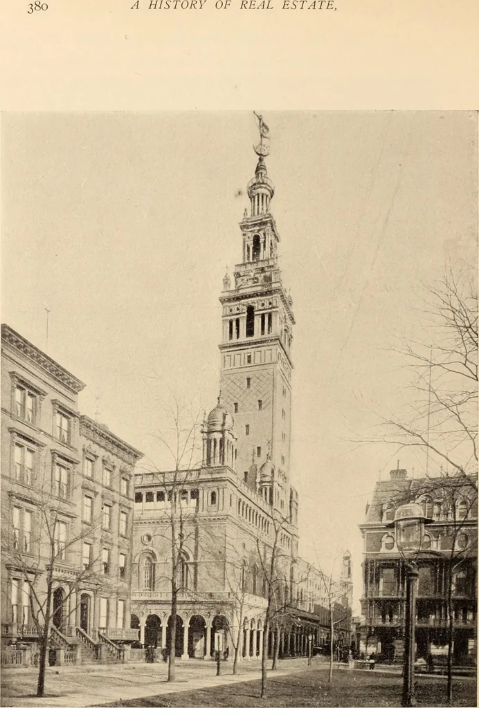 An illustration from A history of real estate, building and architecture in New York City during the last quarter of a century, 1898, leaf 387