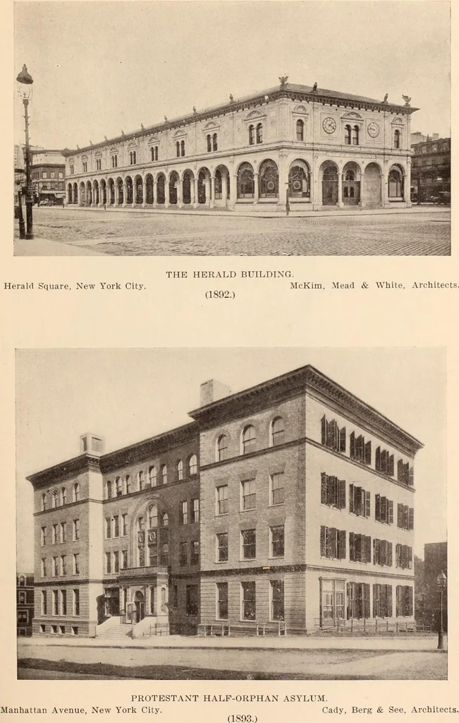 An illustration from A history of real estate, building and architecture in New York City during the last quarter of a century, 1898, leaf 394