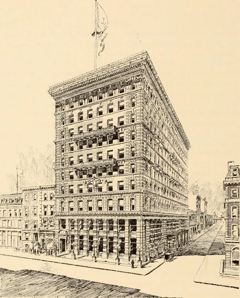 An illustration from A history of real estate, building and architecture in New York City during the last quarter of a century, 1898, leaf 425