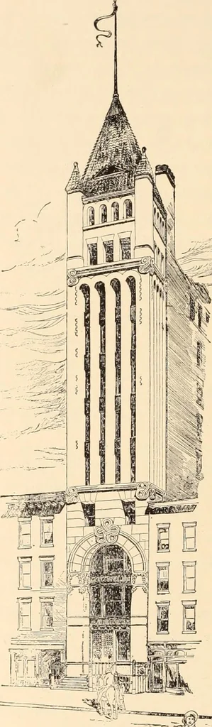An illustration from A history of real estate, building and architecture in New York City during the last quarter of a century, 1898, leaf 475