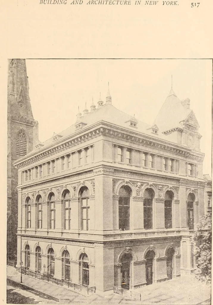An illustration from A history of real estate, building and architecture in New York City during the last quarter of a century, 1898, leaf 524