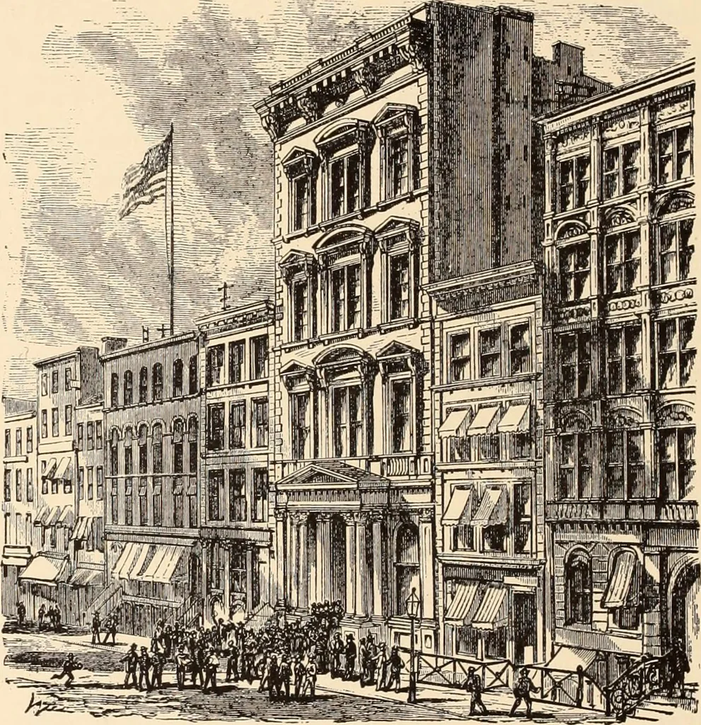 An illustration from A history of real estate, building and architecture in New York City during the last quarter of a century, 1898, leaf 55