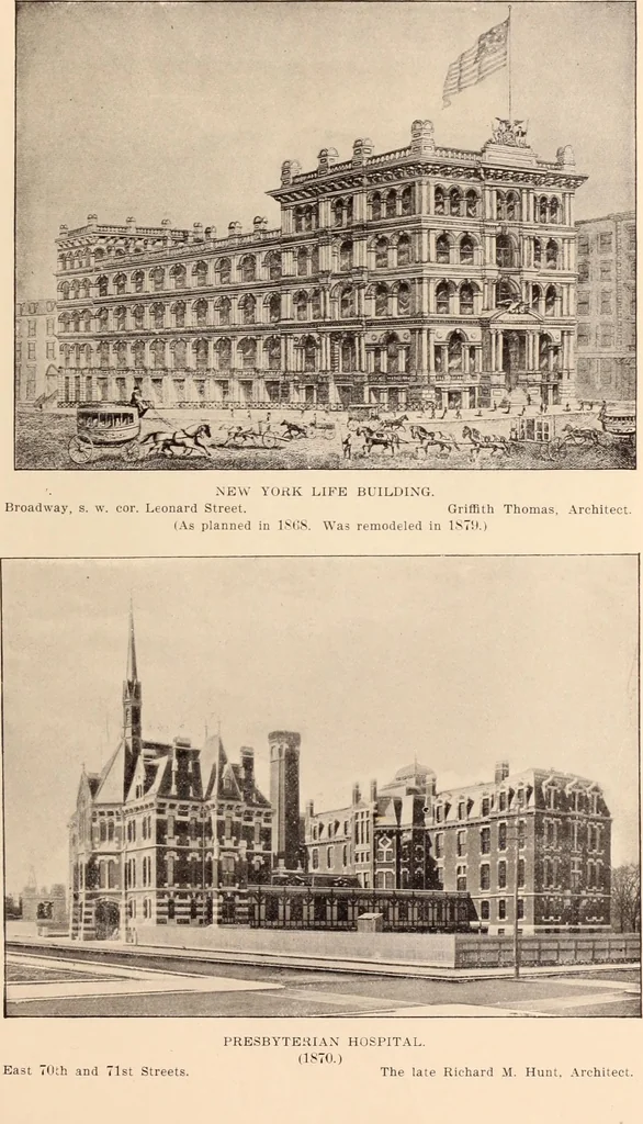 An illustration from A history of real estate, building and architecture in New York City during the last quarter of a century, 1898, leaf 562