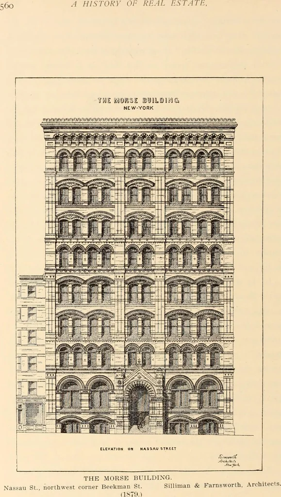 An illustration from A history of real estate, building and architecture in New York City during the last quarter of a century, 1898, leaf 567
