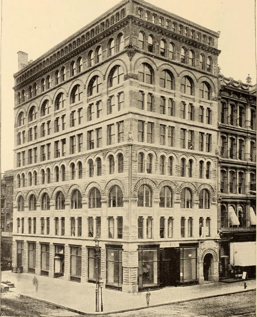 An illustration from A history of real estate, building and architecture in New York City during the last quarter of a century, 1898, leaf 581