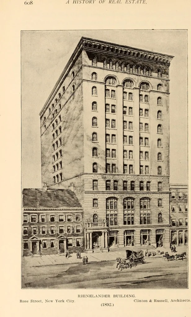 An illustration from A history of real estate, building and architecture in New York City during the last quarter of a century, 1898, leaf 615