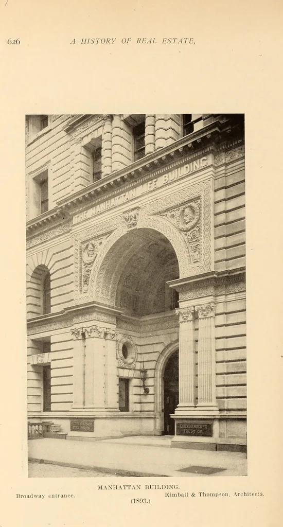 An illustration from A history of real estate, building and architecture in New York City during the last quarter of a century, 1898, leaf 633
