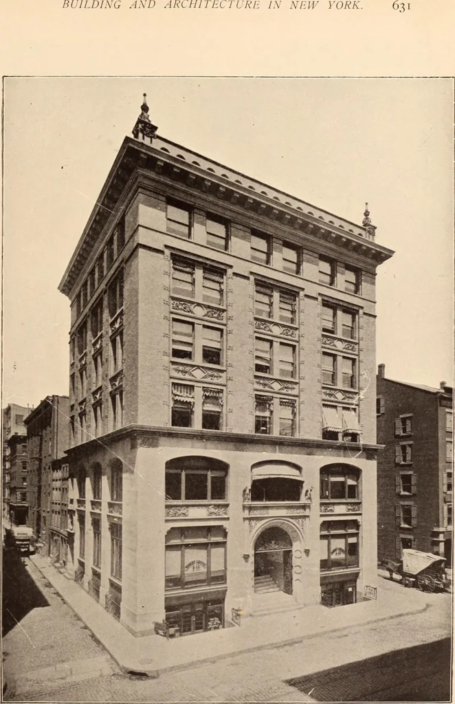An illustration from A history of real estate, building and architecture in New York City during the last quarter of a century, 1898, leaf 638