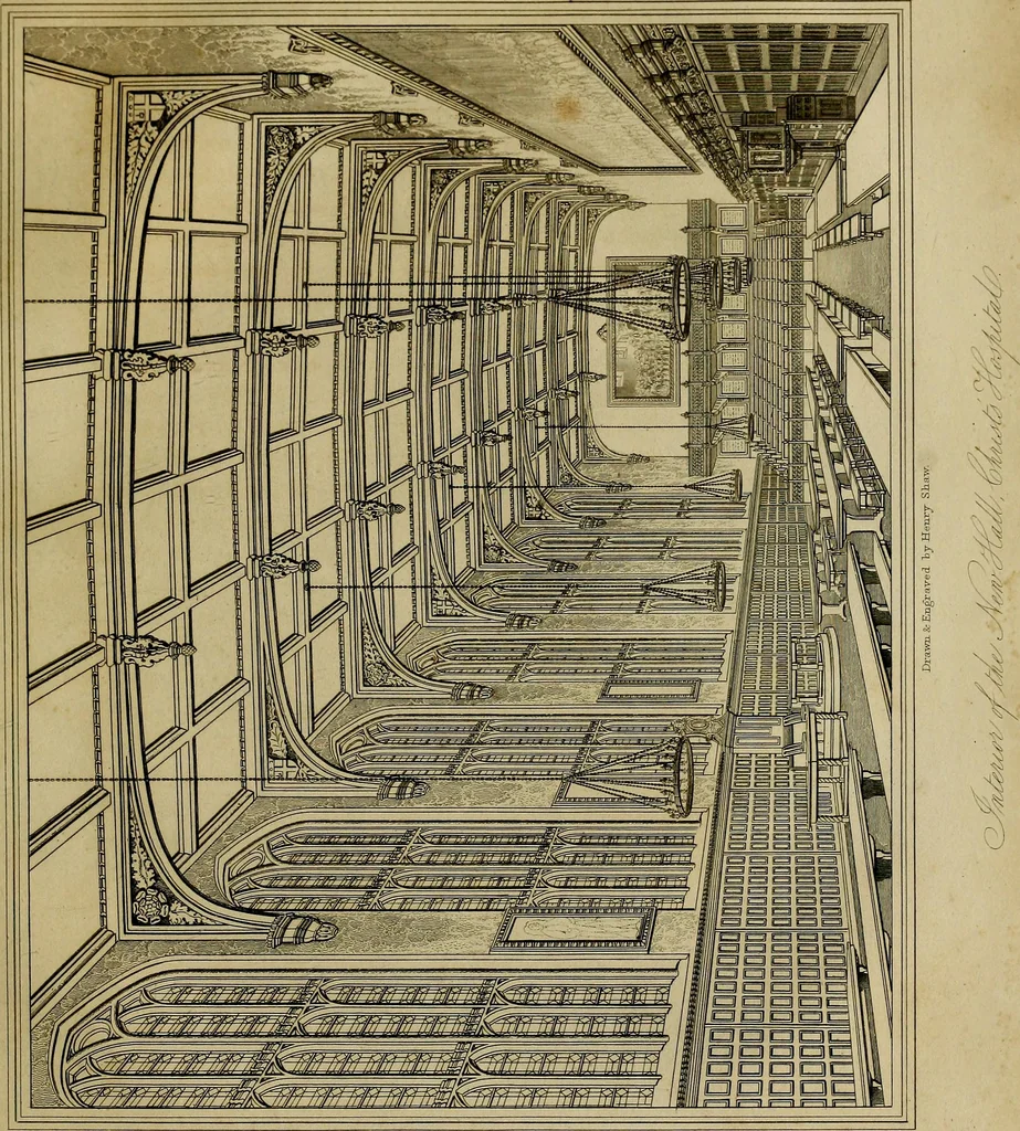 An illustration from A history of the royal foundation of Christ's Hospital : with an acount of the plan of education, the internal economy of the institution, and memoirs of eminent Blues : preceded by a narrative of the rise, progress, and suppression of the convent of the Grey Friars in London, 1834, leaf 378