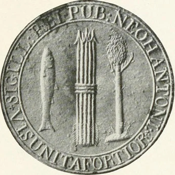 An illustration from History of the seal and flag of the State of New Hampshire, 1916, leaf 52