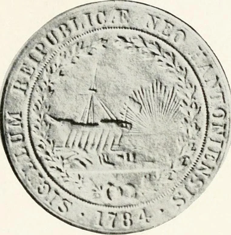An illustration from History of the seal and flag of the State of New Hampshire, 1916, leaf 68