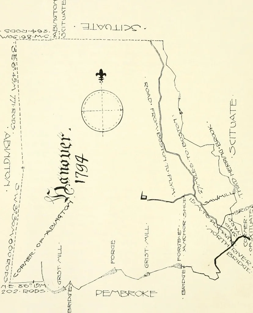 An illustration from History of shipbuilding on North river, Plymouth county, Massachusetts, with genealogies of the shipbuilders, and accounts of the industries upon its tributaries. 1640 to 1872, 1889, leaf 171