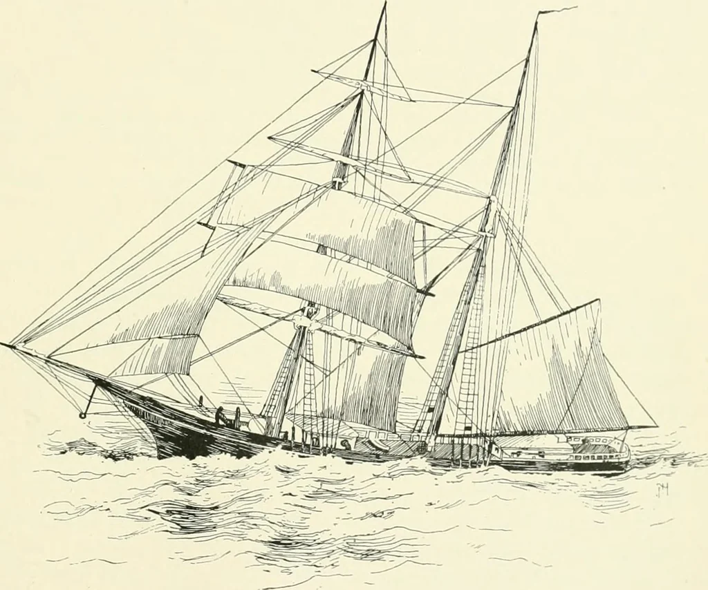 An illustration from History of shipbuilding on North river, Plymouth county, Massachusetts, with genealogies of the shipbuilders, and accounts of the industries upon its tributaries. 1640 to 1872, 1889, leaf 208