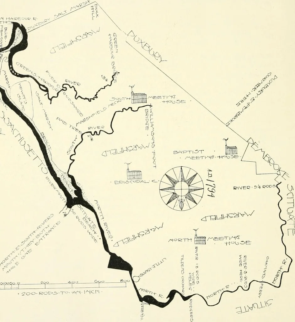 An illustration from History of shipbuilding on North river, Plymouth county, Massachusetts, with genealogies of the shipbuilders, and accounts of the industries upon its tributaries. 1640 to 1872, 1889, leaf 289