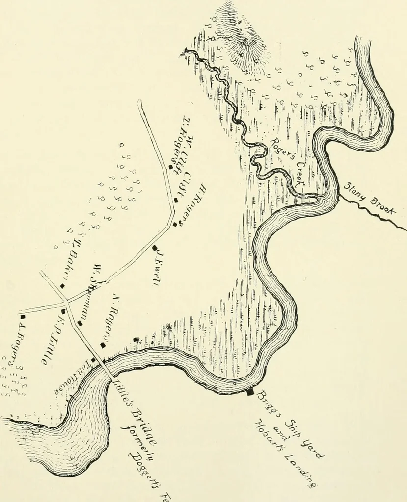 An illustration from History of shipbuilding on North river, Plymouth county, Massachusetts, with genealogies of the shipbuilders, and accounts of the industries upon its tributaries. 1640 to 1872, 1889, leaf 376