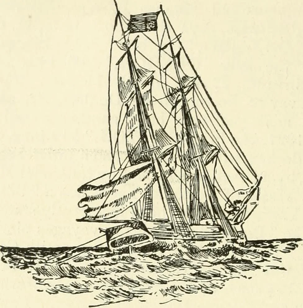An illustration from History of shipbuilding on North river, Plymouth county, Massachusetts, with genealogies of the shipbuilders, and accounts of the industries upon its tributaries. 1640 to 1872, 1889, leaf 427