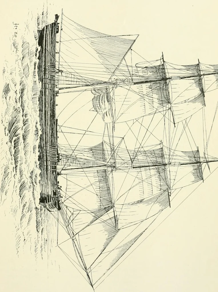 An illustration from History of shipbuilding on North river, Plymouth county, Massachusetts, with genealogies of the shipbuilders, and accounts of the industries upon its tributaries. 1640 to 1872, 1889, leaf 428