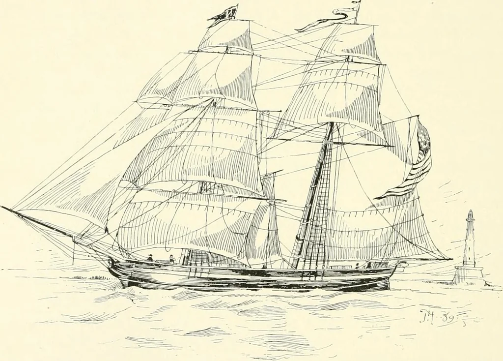An illustration from History of shipbuilding on North river, Plymouth county, Massachusetts, with genealogies of the shipbuilders, and accounts of the industries upon its tributaries. 1640 to 1872, 1889, leaf 475