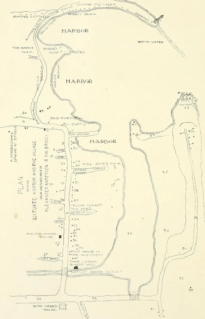 An illustration from History of shipbuilding on North river, Plymouth county, Massachusetts, with genealogies of the shipbuilders, and accounts of the industries upon its tributaries. 1640 to 1872, 1889, leaf 487