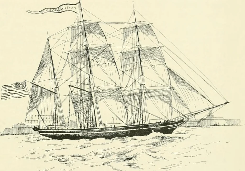 An illustration from History of shipbuilding on North river, Plymouth county, Massachusetts, with genealogies of the shipbuilders, and accounts of the industries upon its tributaries. 1640 to 1872, 1889, leaf 508