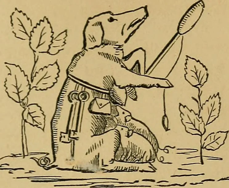 An illustration from The history of signboards : from earliest times to the present day, 1866, leaf 214