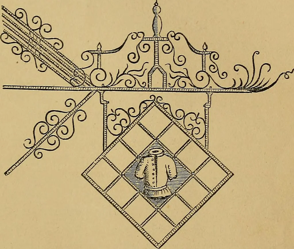An illustration from The history of signboards : from earliest times to the present day, 1866, leaf 496