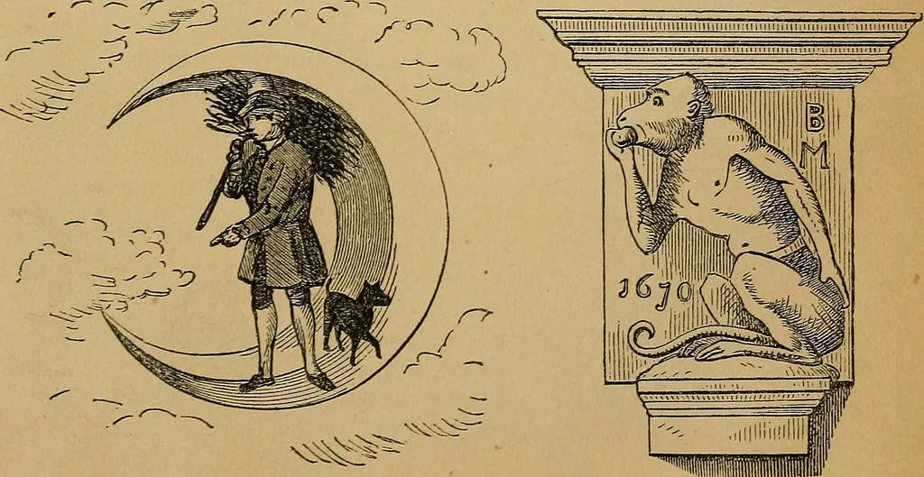 An illustration from The history of signboards : from earliest times to the present day, 1866, leaf 496