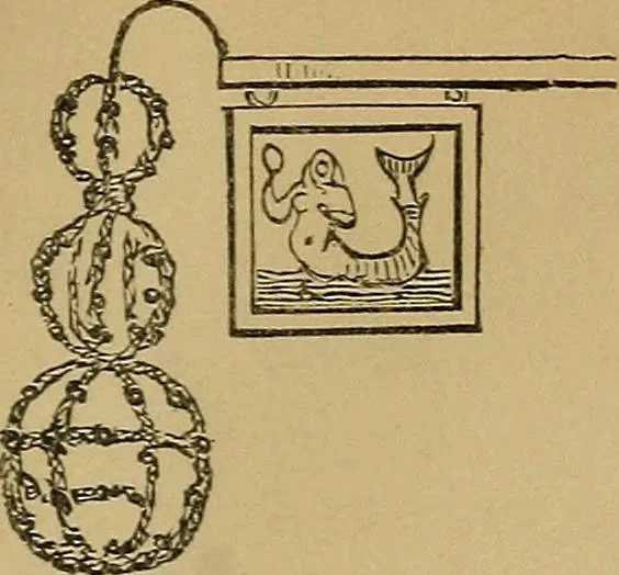 An illustration from The history of signboards : from earliest times to the present day, 1866, leaf 52