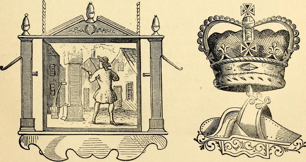An illustration from The history of signboards : from the earliest times to the present day, 1870, leaf 427