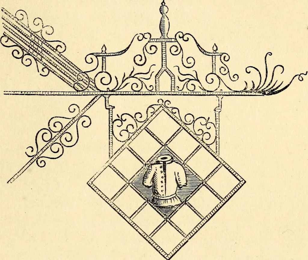 An illustration from The history of signboards : from the earliest times to the present day, 1870, leaf 495