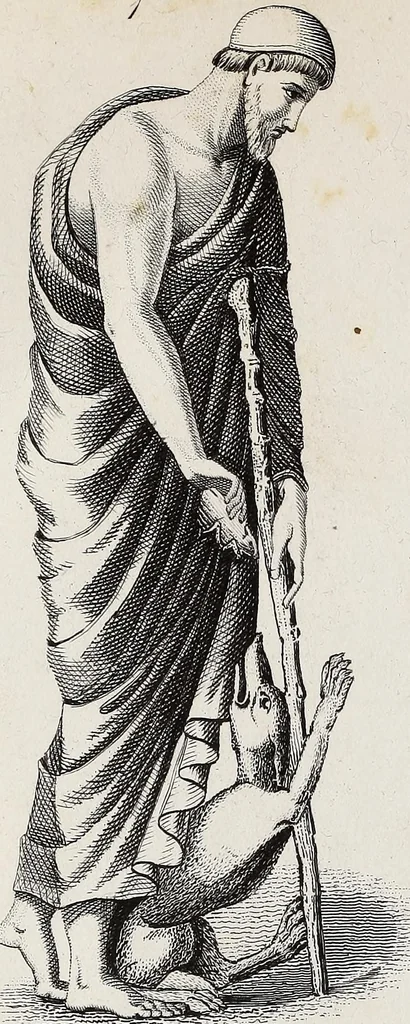 An illustration from The history of silk, cotton, linen, wool, and other fibrous substances : including observations on spinning, dyeing, and weaving : also an account of the pastoral life of the ancients, their social state and attainments in the domestic arts : with appendices on Pliny's Natural history, on the origin and manufacture of linen and cotton paper, on felting, netting, &c., deduced from copious and authentic sources, 1845, leaf 451