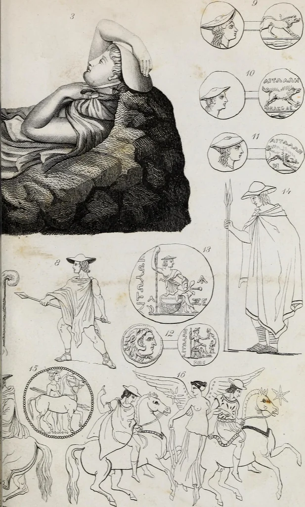 An illustration from The history of silk, cotton, linen, wool, and other fibrous substances : including observations on spinning, dyeing, and weaving : also an account of the pastoral life of the ancients, their social state and attainments in the domestic arts : with appendices on Pliny's Natural history, on the origin and manufacture of linen and cotton paper, on felting, netting, &c., deduced from copious and authentic sources, 1845, leaf 476