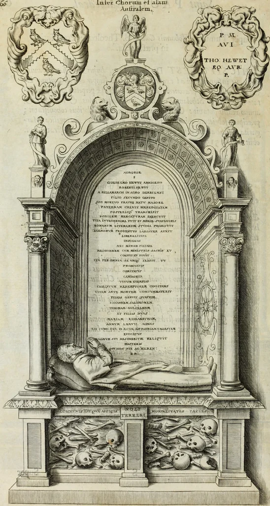 An illustration from The history of St. Paul's Cathedral in London, from its foundation ... : beautified with sundry prospects of the old fabrick, which was destroyed by the fire of that city, 1666 : as also with the figures of the tombs and monuments therein, which were all defaced in the late rebellion : whereunto is added, a continuation thereof, setting forth what was done in the structure of the new church, to the year 1685 : likewise, an historical account of the northern cathedrals, and chief collegiate churches in the province of York, 1716, leaf 115