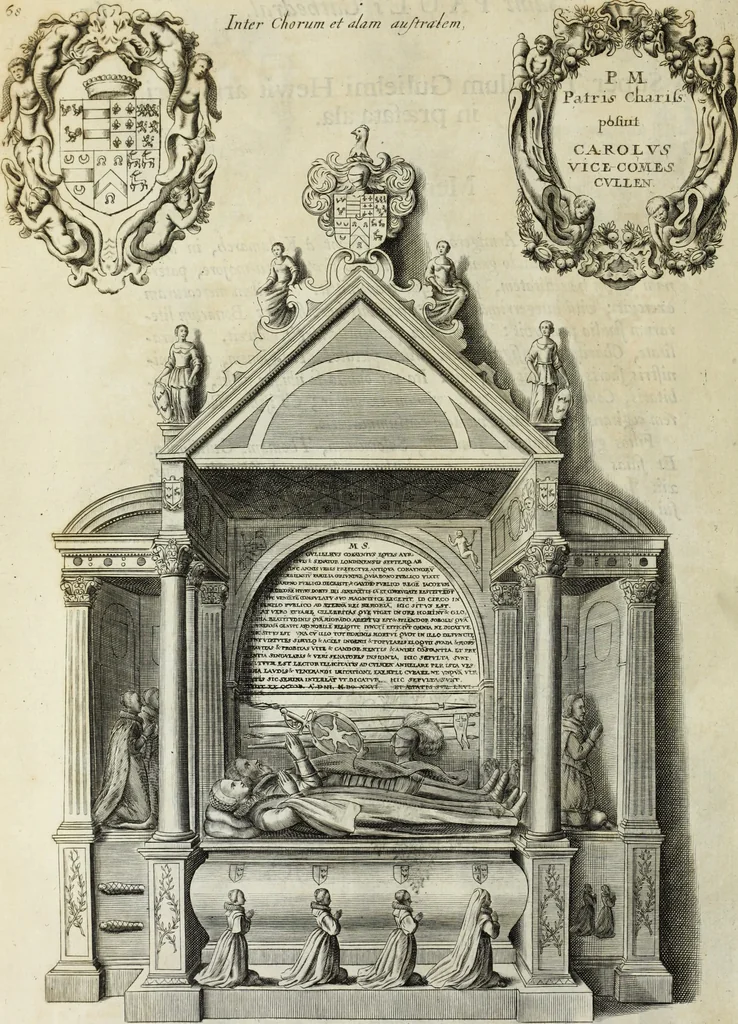An illustration from The history of St. Paul's Cathedral in London, from its foundation ... : beautified with sundry prospects of the old fabrick, which was destroyed by the fire of that city, 1666 : as also with the figures of the tombs and monuments therein, which were all defaced in the late rebellion : whereunto is added, a continuation thereof, setting forth what was done in the structure of the new church, to the year 1685 : likewise, an historical account of the northern cathedrals, and chief collegiate churches in the province of York, 1716, leaf 117