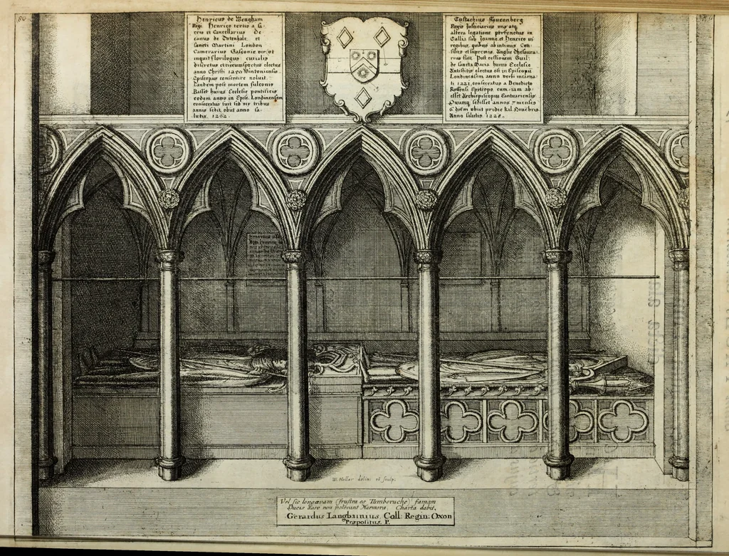 An illustration from The history of St. Paul's Cathedral in London, from its foundation ... : beautified with sundry prospects of the old fabrick, which was destroyed by the fire of that city, 1666 : as also with the figures of the tombs and monuments therein, which were all defaced in the late rebellion : whereunto is added, a continuation thereof, setting forth what was done in the structure of the new church, to the year 1685 : likewise, an historical account of the northern cathedrals, and chief collegiate churches in the province of York, 1716, leaf 129