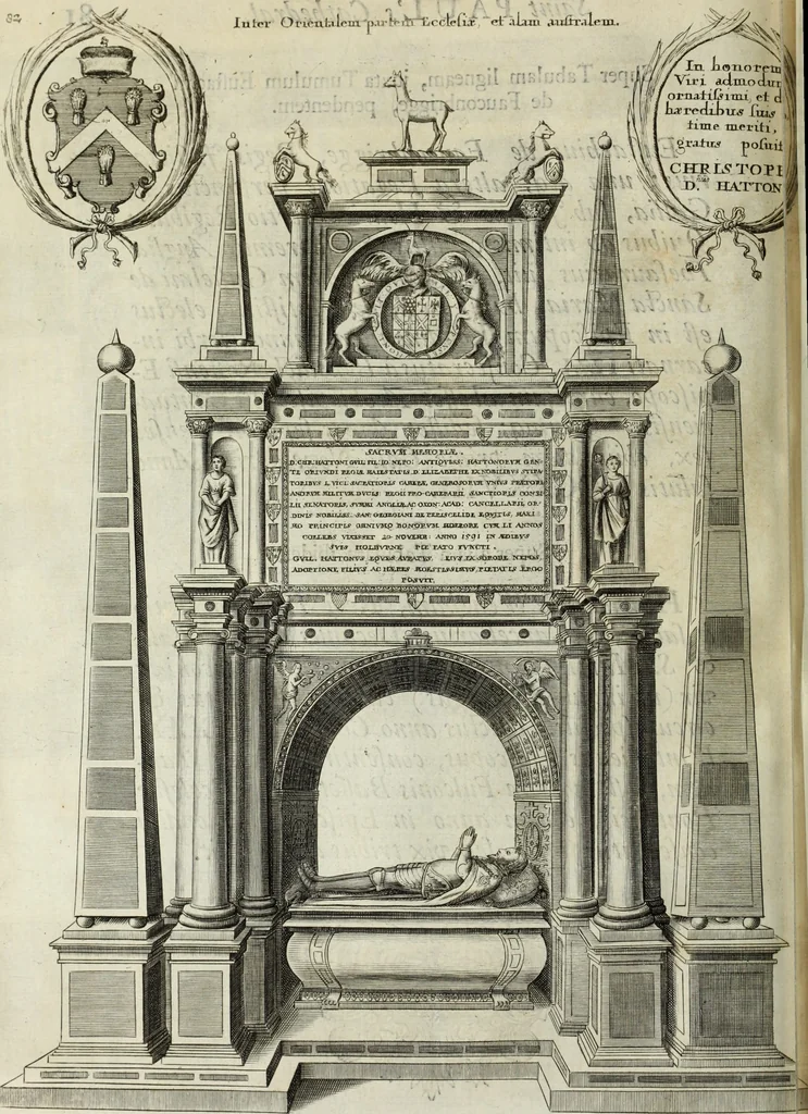 An illustration from The history of St. Paul's Cathedral in London, from its foundation ... : beautified with sundry prospects of the old fabrick, which was destroyed by the fire of that city, 1666 : as also with the figures of the tombs and monuments therein, which were all defaced in the late rebellion : whereunto is added, a continuation thereof, setting forth what was done in the structure of the new church, to the year 1685 : likewise, an historical account of the northern cathedrals, and chief collegiate churches in the province of York, 1716, leaf 133