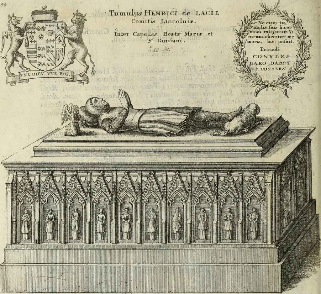 An illustration from The history of St. Paul's Cathedral in London, from its foundation ... : beautified with sundry prospects of the old fabrick, which was destroyed by the fire of that city, 1666 : as also with the figures of the tombs and monuments therein, which were all defaced in the late rebellion : whereunto is added, a continuation thereof, setting forth what was done in the structure of the new church, to the year 1685 : likewise, an historical account of the northern cathedrals, and chief collegiate churches in the province of York, 1716, leaf 135