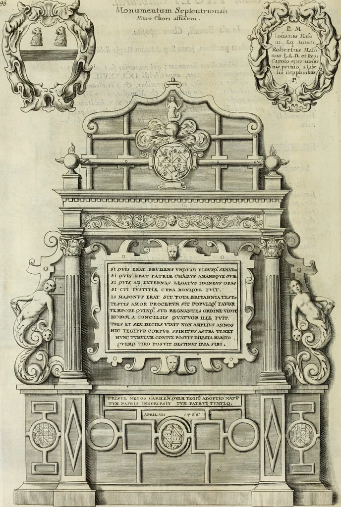 An illustration from The history of St. Paul's Cathedral in London, from its foundation ... : beautified with sundry prospects of the old fabrick, which was destroyed by the fire of that city, 1666 : as also with the figures of the tombs and monuments therein, which were all defaced in the late rebellion : whereunto is added, a continuation thereof, setting forth what was done in the structure of the new church, to the year 1685 : likewise, an historical account of the northern cathedrals, and chief collegiate churches in the province of York, 1716, leaf 149