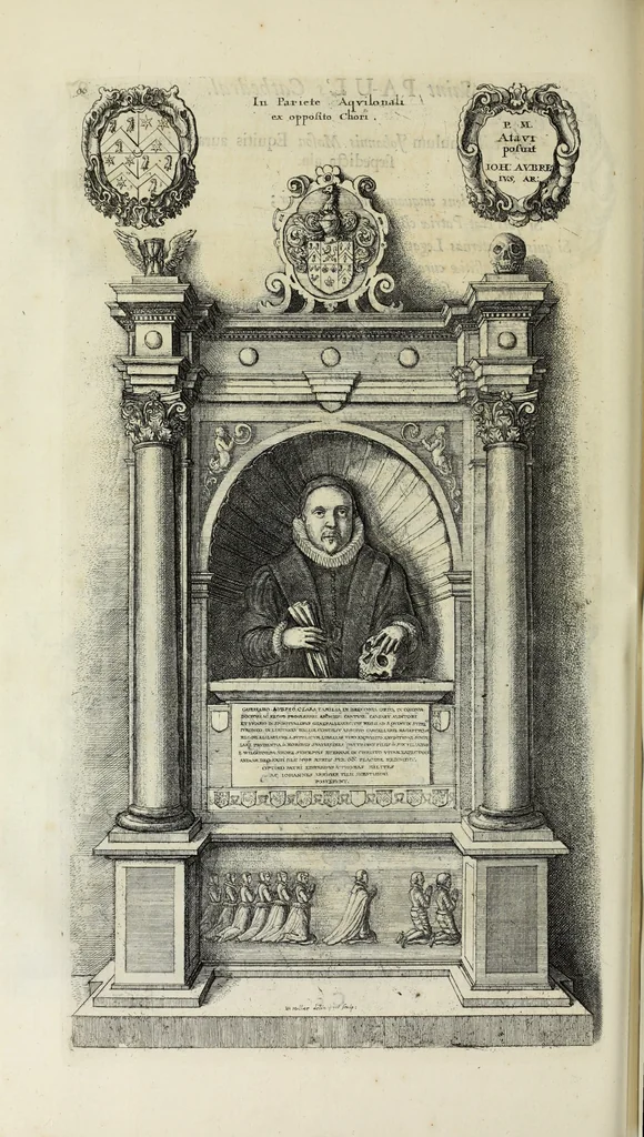 An illustration from The history of St. Paul's Cathedral in London, from its foundation ... : beautified with sundry prospects of the old fabrick, which was destroyed by the fire of that city, 1666 : as also with the figures of the tombs and monuments therein, which were all defaced in the late rebellion : whereunto is added, a continuation thereof, setting forth what was done in the structure of the new church, to the year 1685 : likewise, an historical account of the northern cathedrals, and chief collegiate churches in the province of York, 1716, leaf 151