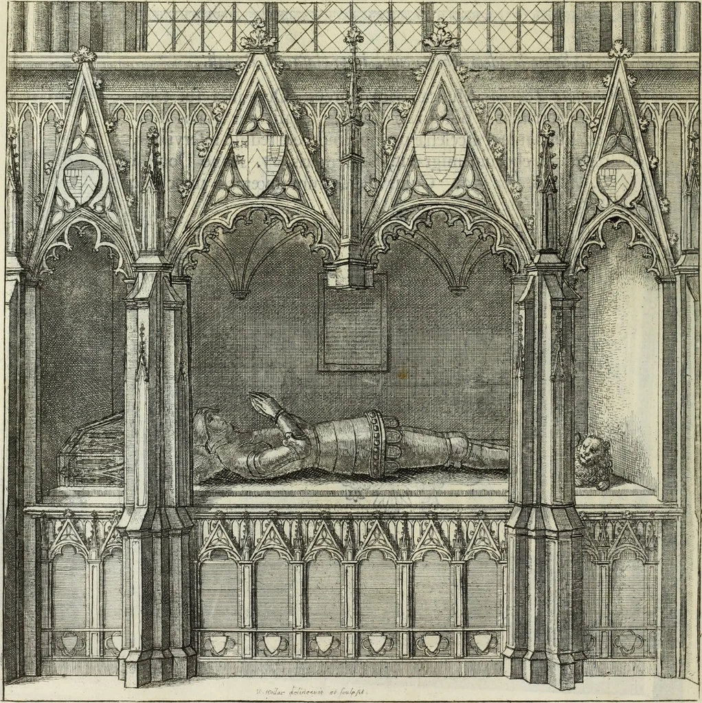An illustration from The history of St. Paul's Cathedral in London, from its foundation ... : beautified with sundry prospects of the old fabrick, which was destroyed by the fire of that city, 1666 : as also with the figures of the tombs and monuments therein, which were all defaced in the late rebellion : whereunto is added, a continuation thereof, setting forth what was done in the structure of the new church, to the year 1685 : likewise, an historical account of the northern cathedrals, and chief collegiate churches in the province of York, 1716, leaf 157