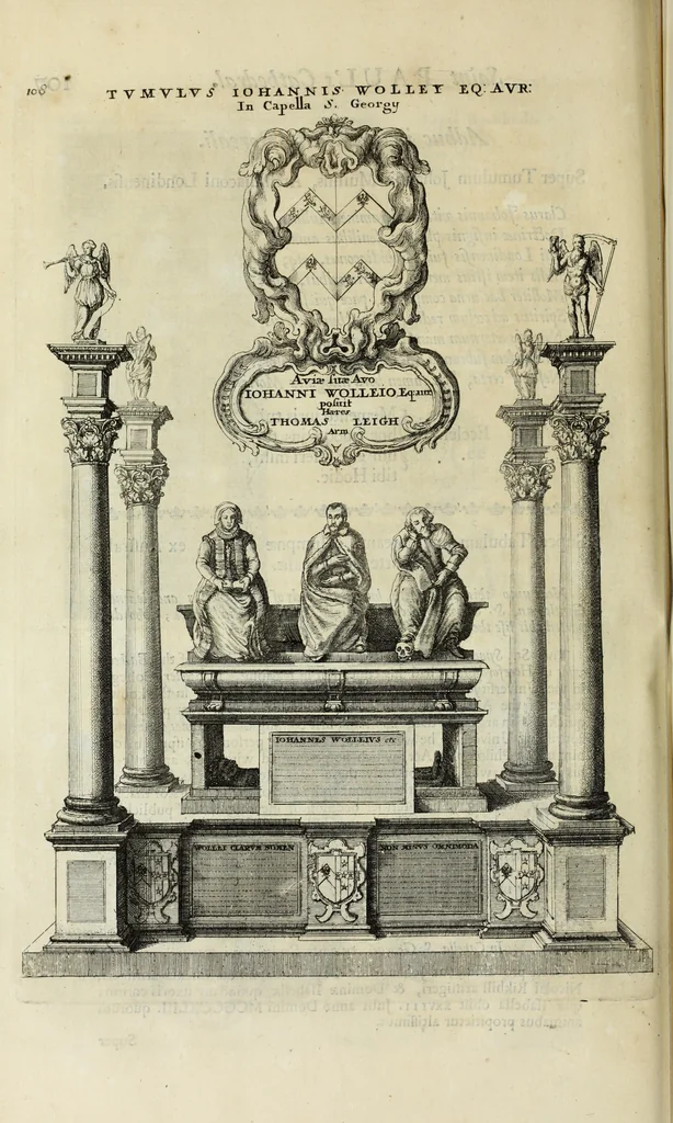 An illustration from The history of St. Paul's Cathedral in London, from its foundation ... : beautified with sundry prospects of the old fabrick, which was destroyed by the fire of that city, 1666 : as also with the figures of the tombs and monuments therein, which were all defaced in the late rebellion : whereunto is added, a continuation thereof, setting forth what was done in the structure of the new church, to the year 1685 : likewise, an historical account of the northern cathedrals, and chief collegiate churches in the province of York, 1716, leaf 161