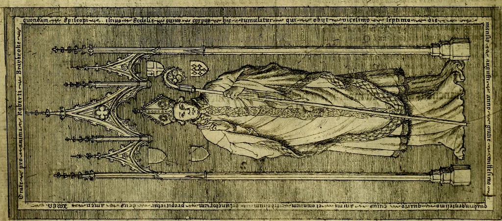 An illustration from The history of St. Pauls cathedral in London, from its foundation untill these times: extracted out of originall charters. records. leiger books, and other manuscripts. Beautified with sundry prospects of the church, figures of tombes, and monuments, 1658, leaf 105
